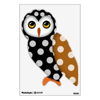 Cute Polkadot Spotted Owl Wall Decal