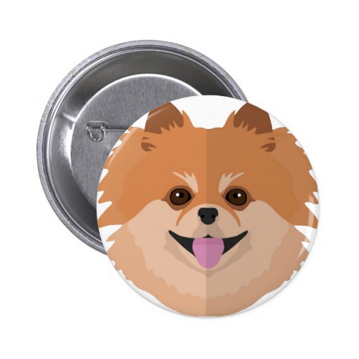 Cute Pomeranian Cartoon! Pinback Button | Zazzle