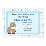 Cute Pony 1st Birthday Invitation for Boys