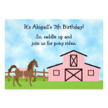 Cute Pony Rides Birthday Invitation for Girls
