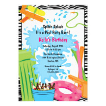 Cute Pool Birthday Invitation