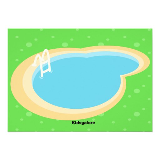 Cute Pool Party Boys Birthday Invitation