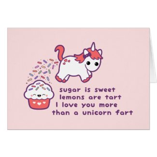 Cute Pooping Unicorn Fart Sprinkles Card
