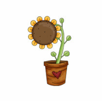 Cute Potted Sunflower Plant photo sculptures