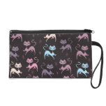 Cute Prancing Cats Wristlet Bag by Fluff