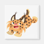 Cute Prankish Cartoon Bobcat Magnet magnets