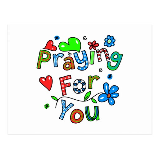 Cute Praying For You Greeting Text Expression Postcard | Zazzle