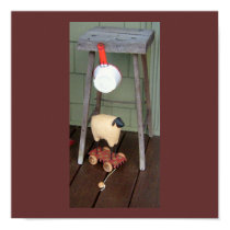 Cute Primitive Sheep Toy Poster posters by pammys Cute Primitive Sheep Toy Poster posters