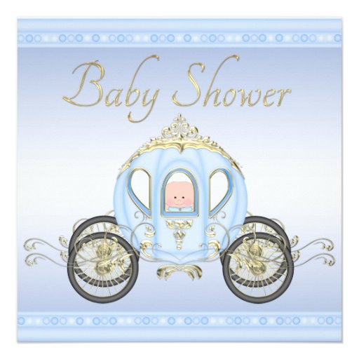 Cute Prince Coach Blue Baby Shower Personalized Invitation