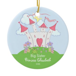 Cute Princess Castle Big Sister Christmas Ornament ornament