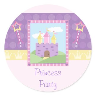 Cute princess party castle birthday stickers sticker