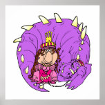 Cute Princess & Pet Dragon posters