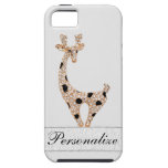 Cute Printed Gold Giraffe & Diamonds iPhone 5 Cases