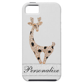 Cute Printed Gold Giraffe & Diamonds iPhone 5 Cases