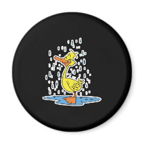 cute puddle duck in the rain magnets