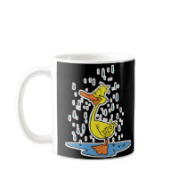 cute puddle duck in the rain mugs