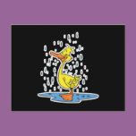 cute puddle duck in the rain