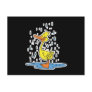 cute puddle duck in the rain postcard