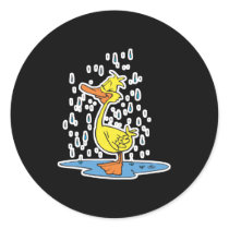 cute puddle duck in the rain stickers