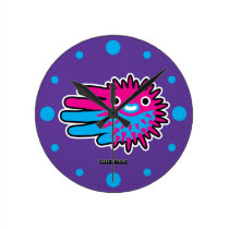Cute Puffer Fish Round Clocks