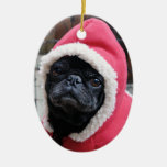 Cute Pug Christmas Ornament #3