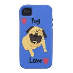 Cute Pug Love Dog Vibe iPhone 4 Case