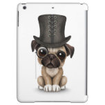 Cute Pug Puppy with Monocle and Top Hat White iPad Air Case
