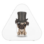 Cute Pug Puppy with Monocle and Top Hat White Speaker