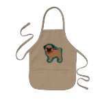 Cute pug with scarf aprons
