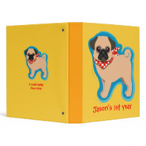 Cute pug with scarf binders by JellyRollDesigns Cute pug with scarf binders