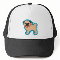 Cute pug with scarf hats