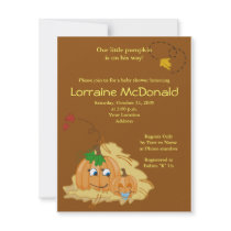 Cute Pumpkin Autumn Fall Baby Shower Invitation by allpetscherished Cute Pumpkin Autumn Fall Baby Shower Invitation