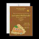Cute Pumpkin Autumn Fall Baby Shower Invitation