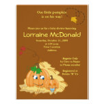 Cute Pumpkin Autumn Fall Baby Shower Invitation