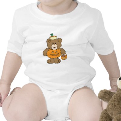 Cute Pumpkin Bear Baby Bodysuits by doonidesigns