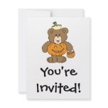 Cute Pumpkin Bear Personalized Invitations