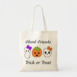 Cute Pumpkin, Ghost and Skull Canvas Bags
