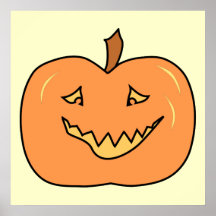 Cute Pumpkin, Smiling. Halloween. Posters