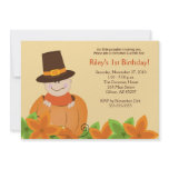 Cute Pumpkin Thanksgiving 5x7 Birthday Invitation