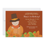 Cute Pumpkin Thanksgiving 5x7 Birthday Invitation