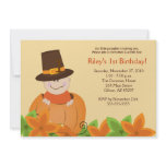 Cute Pumpkin Thanksgiving 5x7 Birthday Invitation