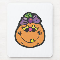 cute pumpkin with bow mousepads