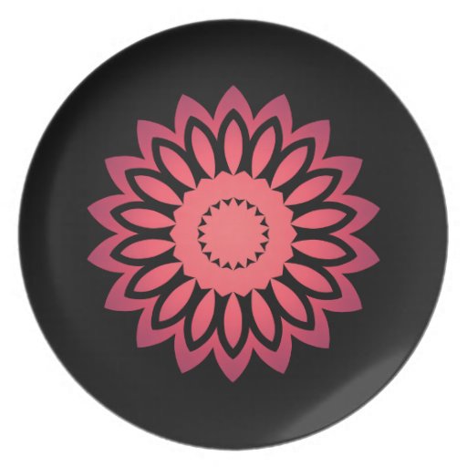 Cute punk dark pink flower dinner plates