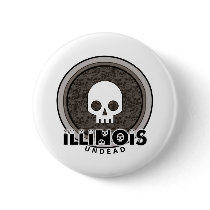 Cute Punk Skull Illinois Button