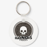 Cute Punk Skull Illinois Keychain
