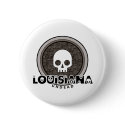 Cute Punk Skull Louisiana Button by MugUSA Cute Punk Skull Louisiana Button