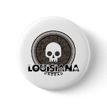 Cute Punk Skull Louisiana Button by MugUSA Cute Punk Skull Louisiana Button