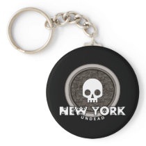 Cute Punk Skull New York Keychain Dark