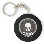 Cute Punk Skull Ohio Keychain Dark