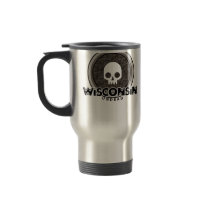 Cute Punk Skull Wisconsin Travel Mug